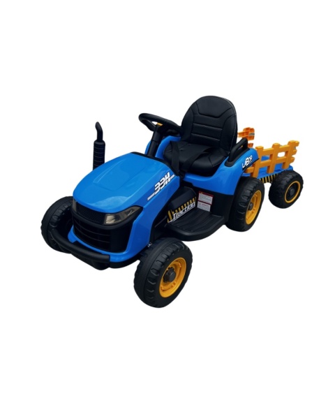LEAN CARS Traktor Pojazd na akumulator z Przyczepą Niebieski
