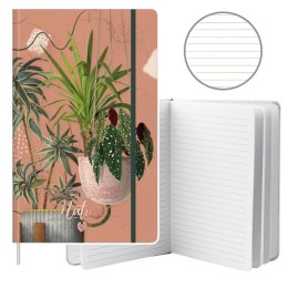 LEAN Notatnik Zeszyt Planner W Linie Liście Rośliny Gumka A5 80 Kartek