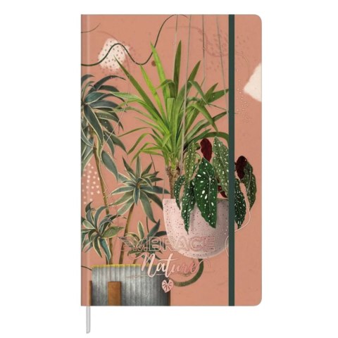 LEAN Notatnik Zeszyt Planner W Linie Liście Rośliny Gumka A5 80 Kartek LEAN Notatnik Zeszyt Planner W Linie Liście Rośliny Gumka A5 80 Kartek