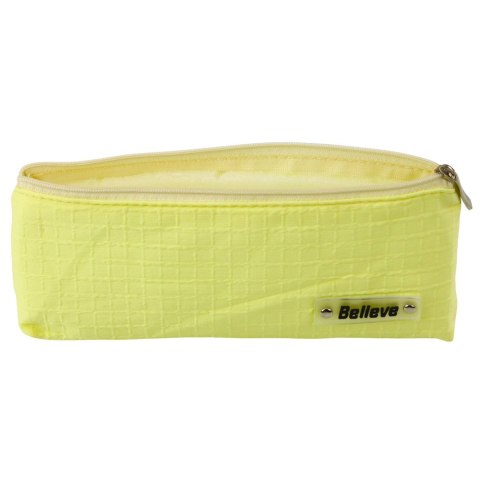 LEAN Piórnik Szkolny Biurowy Jednokomorowy Tłoczona Kratka Żółty 21x9,5cm LEAN Piórnik Szkolny Biurowy Jednokomorowy Tłoczona Kratka Żółty 21x9,5cm