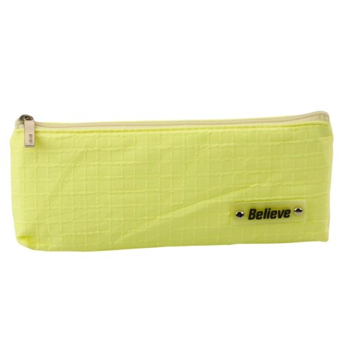 LEAN Piórnik Szkolny Biurowy Jednokomorowy Tłoczona Kratka Żółty 21x9,5cm LEAN Piórnik Szkolny Biurowy Jednokomorowy Tłoczona Kratka Żółty 21x9,5cm