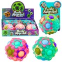 LEAN TOYS Magiczna Piłka Łamigłówka Logiczna Fluorescencyjna Wypustki 7cm Mix