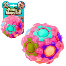 LEAN TOYS Magiczna Piłka Łamigłówka Logiczna Fluorescencyjna Wypustki 7cm Mix