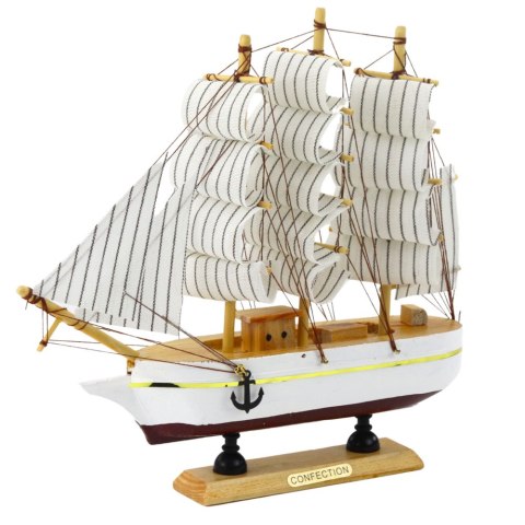 LEAN Toys Model Kolekcjonerski Dekoracyjny Statek Żaglowiec Trójmasztowy Biały 24x23cm LEAN Toys Model Kolekcjonerski Dekoracyjny Statek Żaglowiec Trójmasztowy Biały 24x23cm
