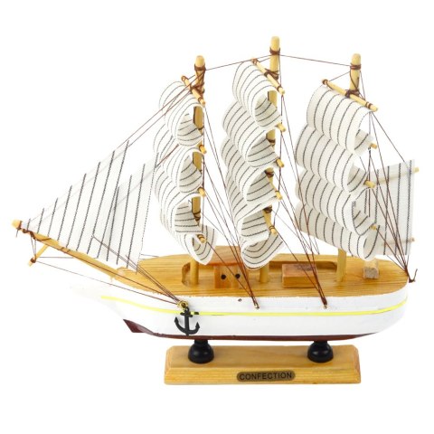 LEAN Toys Model Kolekcjonerski Dekoracyjny Statek Żaglowiec Trójmasztowy Biały 24x23cm LEAN Toys Model Kolekcjonerski Dekoracyjny Statek Żaglowiec Trójmasztowy Biały 24x23cm