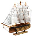 LEAN Toys Model Kolekcjonerski Dekoracyjny Statek Żaglowiec Trójmasztowy Biały 39x36cm