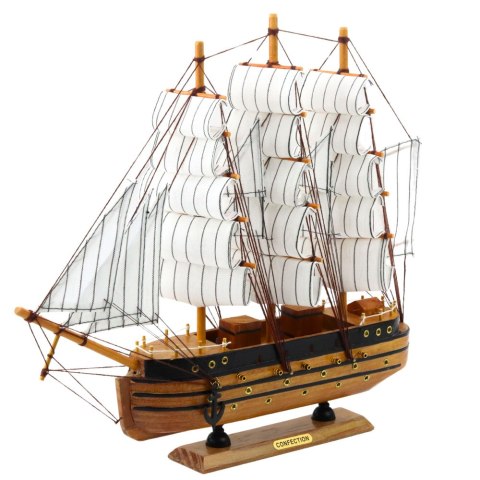 LEAN Toys Model Kolekcjonerski Dekoracyjny Statek Żaglowiec Trójmasztowy Biały 39x36cm LEAN Toys Model Kolekcjonerski Dekoracyjny Statek Żaglowiec Trójmasztowy Biały 39x36cm