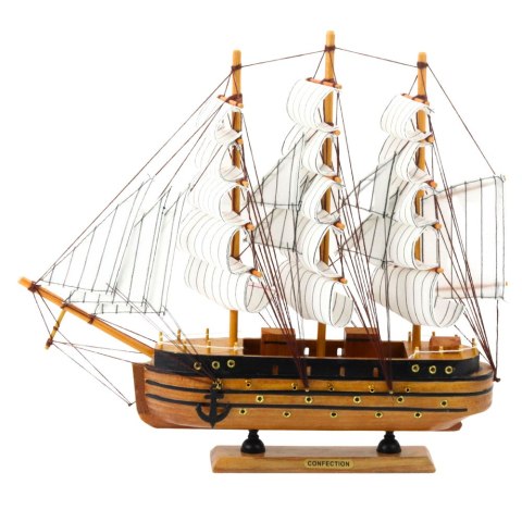 LEAN Toys Model Kolekcjonerski Dekoracyjny Statek Żaglowiec Trójmasztowy Biały 39x36cm LEAN Toys Model Kolekcjonerski Dekoracyjny Statek Żaglowiec Trójmasztowy Biały 39x36cm