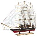 LEAN Toys Model Kolekcjonerski Dekoracyjny Statek Żaglowiec Trójmasztowy Biały 53x45cm