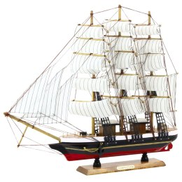 LEAN Toys Model Kolekcjonerski Dekoracyjny Statek Żaglowiec Trójmasztowy Biały 53x45cm
