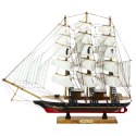 LEAN Toys Model Kolekcjonerski Dekoracyjny Statek Żaglowiec Trójmasztowy Biały 53x45cm