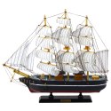 LEAN Toys Model Kolekcjonerski Dekoracyjny Statek Żaglowiec Trójmasztowy Czarny 39x36cm