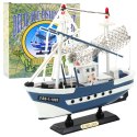 LEAN Toys Model Kolekcjonerski Statek Kuter Rybacki Flying Lady Niebieski 24x23cm