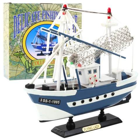 LEAN Toys Model Kolekcjonerski Statek Kuter Rybacki Flying Lady Niebieski 24x23cm LEAN Toys Model Kolekcjonerski Statek Kuter Rybacki Flying Lady Niebieski 24x23cm