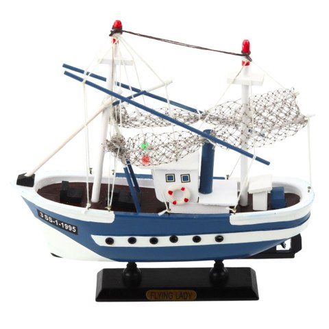 LEAN Toys Model Kolekcjonerski Statek Kuter Rybacki Flying Lady Niebieski 24x23cm LEAN Toys Model Kolekcjonerski Statek Kuter Rybacki Flying Lady Niebieski 24x23cm