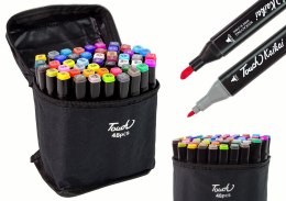 LEAN Toys Zestaw Pisaków Markerów 48 Szt Touch Torba Markery Alkoholowe