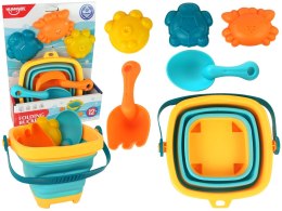 LEAN Toys Zestaw Zabawek Do Piasku Składane Wiaderko 5 Szt.