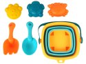 LEAN Toys Zestaw Zabawek Do Piasku Składane Wiaderko 5 Szt.