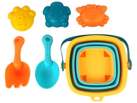 LEAN Toys Zestaw Zabawek Do Piasku Składane Wiaderko 5 Szt. LEAN Toys Zestaw Zabawek Do Piasku Składane Wiaderko 5 Szt.