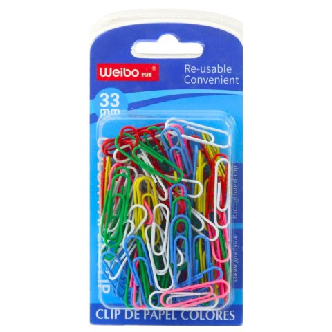 LEAN Zestaw Spinacze Biurowe Do Papieru Kolorowe 33mm 90szt. LEAN Zestaw Spinacze Biurowe Do Papieru Kolorowe 33mm 90szt.