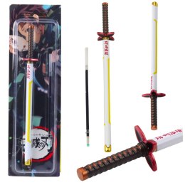 LEAN Długopis Miecz Katana Anime Metalowy Czarny Tusz Wymienny Wkład Biało-Żółty