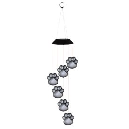 LEAN Lampki Solarne Ogrodowe LED Dzwonki Psie Łapy Kolorowe 70cm