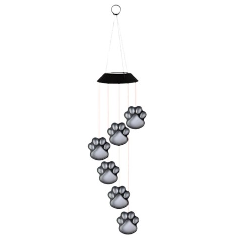 LEAN Lampki Solarne Ogrodowe LED Dzwonki Psie Łapy Kolorowe 70cm LEAN Lampki Solarne Ogrodowe LED Dzwonki Psie Łapy Kolorowe 70cm