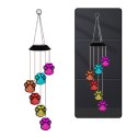 LEAN Lampki Solarne Ogrodowe LED Dzwonki Psie Łapy Kolorowe 70cm