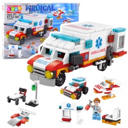 LEAN TOYS Klocki Konstrukcyjne Zestaw Ratowniczy Ambulans Pogotowie 6w1 122 el.
