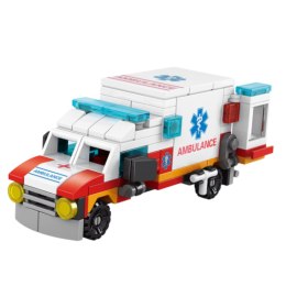 LEAN TOYS Klocki Konstrukcyjne Zestaw Ratowniczy Ambulans Pogotowie 6w1 122 el.