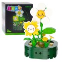 LEAN TOYS Mini Klocki Konstrukcyjne Kwiatki Z Buźkami Białe Żółte 142 el.