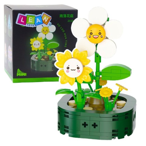 LEAN TOYS Mini Klocki Konstrukcyjne Kwiatki Z Buźkami Białe Żółte 142 el. LEAN TOYS Mini Klocki Konstrukcyjne Kwiatki Z Buźkami Białe Żółte 142 el.
