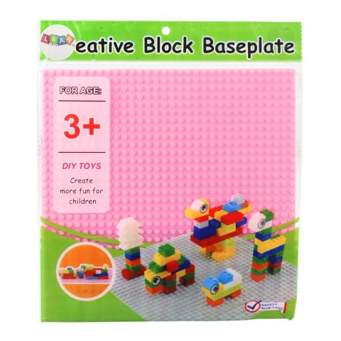 LEAN TOYS Płyta Plansza Konstrukcyjna Do Klocków Budowania Różowa 25,5x25,5 cm LEAN TOYS Płyta Plansza Konstrukcyjna Do Klocków Budowania Różowa 25,5x25,5 cm