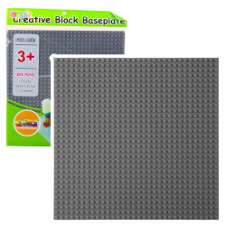 LEAN TOYS Płyta Plansza Konstrukcyjna Do Klocków Budowania Szara 25,5x25,5 cm