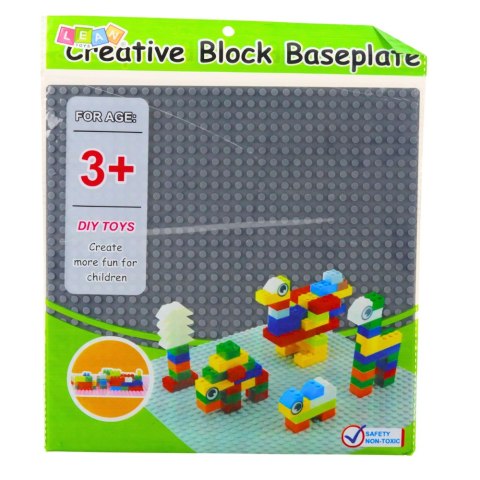 LEAN TOYS Płyta Plansza Konstrukcyjna Do Klocków Budowania Szara 25,5x25,5 cm LEAN TOYS Płyta Plansza Konstrukcyjna Do Klocków Budowania Szara 25,5x25,5 cm