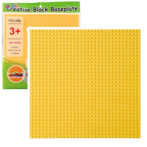 LEAN TOYS Płyta Plansza Konstrukcyjna Do Klocków Budowania Żółta 25,5x25,5 cm LEAN TOYS Płyta Plansza Konstrukcyjna Do Klocków Budowania Żółta 25,5x25,5 cm