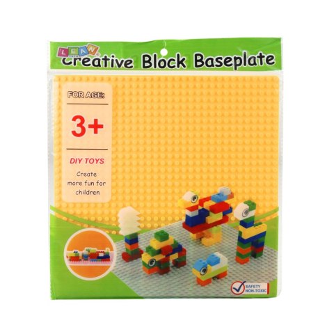 LEAN TOYS Płyta Plansza Konstrukcyjna Do Klocków Budowania Żółta 25,5x25,5 cm LEAN TOYS Płyta Plansza Konstrukcyjna Do Klocków Budowania Żółta 25,5x25,5 cm