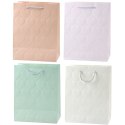 LEAN Torba Prezentowa Elegancka Tłoczone Serca Pastelowa 23 x 18 x 10,5 cm