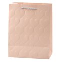 LEAN Torba Prezentowa Elegancka Tłoczone Serca Pastelowa 23 x 18 x 10,5 cm