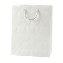 LEAN Torba Prezentowa Elegancka Tłoczone Serca Pastelowa 23 x 18 x 10,5 cm