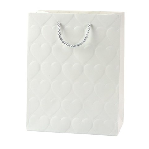 LEAN Torba Prezentowa Elegancka Tłoczone Serca Pastelowa 23 x 18 x 10,5 cm LEAN Torba Prezentowa Elegancka Tłoczone Serca Pastelowa 23 x 18 x 10,5 cm