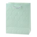 LEAN Torba Prezentowa Elegancka Tłoczone Serca Pastelowa 23 x 18 x 10,5 cm