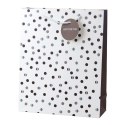 LEAN Torba Prezentowa Klasyczna W Kropki Zawieszka Just For You 32 x 26 x 10 cm