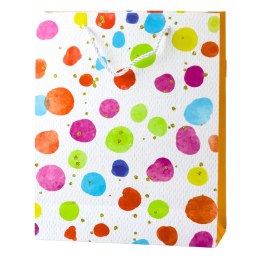 LEAN Torba Prezentowa Kropki Akwarelowe Pastelowe 32 × 26 × 10 cm