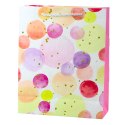 LEAN Torba Prezentowa Kropki Akwarelowe Pastelowe 32 × 26 × 10 cm