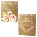 LEAN Torba Prezentowa Napis Love Kwiaty Brokat 32 x 26 x 10 cm LEAN Torba Prezentowa Napis Love Kwiaty Brokat 32 x 26 x 10 cm