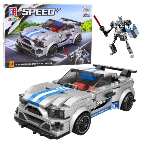 LEAN Toys Klocki Konstrukcyjne Auto Robot 2w1 Niebiesko-Szary Napęd 350 el. LEAN Toys Klocki Konstrukcyjne Auto Robot 2w1 Niebiesko-Szary Napęd 350 el.