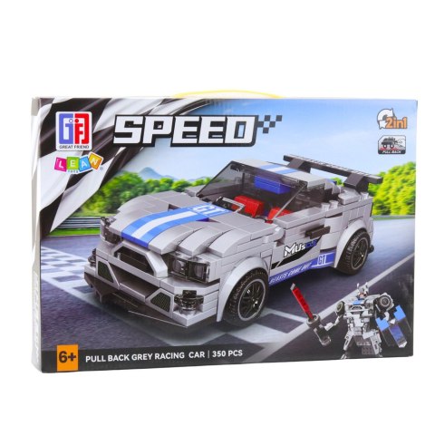 LEAN Toys Klocki Konstrukcyjne Auto Robot 2w1 Niebiesko-Szary Napęd 350 el. LEAN Toys Klocki Konstrukcyjne Auto Robot 2w1 Niebiesko-Szary Napęd 350 el.