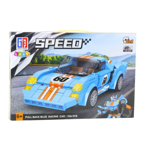 LEAN Toys Klocki Konstrukcyjne Auto Robot 2w1 Pomarańczowo-Niebieski Napęd 336 el. LEAN Toys Klocki Konstrukcyjne Auto Robot 2w1 Pomarańczowo-Niebieski Napęd 336 el.