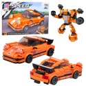 LEAN Toys Klocki Konstrukcyjne Auto Robot 2w1 Pomarańczowy Napęd 354 el.